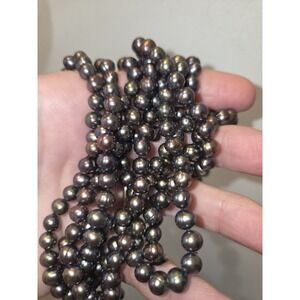 100" 6-7 Mm Black Freshwater Pearl Strand